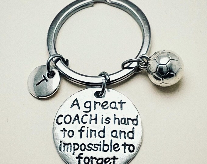 Soccer Coach Keychain, Personalized Initial, Gift for Soccer Coach,team, Soccer Ball Keychain, Gift for Soccer Coach, Gifts for Soccer Coach