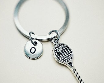 Tennis Keychain, Personalized Tennis Racket Pendant Keychain, Tennis Coach Gift, Tennis Player Gift, Tennis Accessory, Tennis Keychain