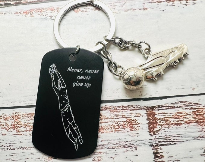 Soccer Keychain, Soccer Goalkeeper Keychain, Goalkeeper, Soccer Gifts, Soccer Men Gift, Gift for Men, Soccer Goalkeeper Gift, Soccer Gifts