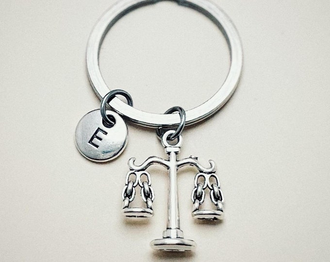 Law Student Gift, Justice Keychain, Justice Keyring Scales, Law Graduate, Scales, Lawyer Gift, Lawyer, Legal, Lawyer