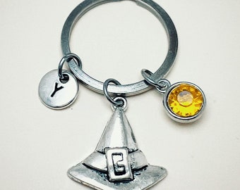 Witch gift, Witch keychain, Witch hat heyring, Halloween gifts, Gifts for Witch, Halloween Keychain, Halloween Key ring, Hat charm,Birthday