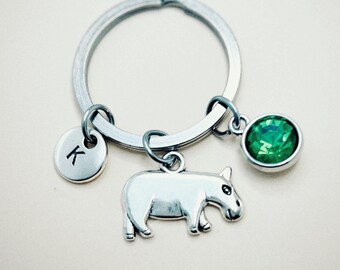 Hippo Keychain, Hippo Keychain, Hippopotamus Jewelry, Hippo Accessories, Safari Themed, Zoo Lover