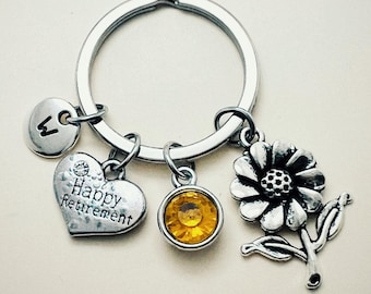 Personalized Retirement Gift, Happy Retirement gift, Retirement gift for women, Retirement keychain, Happy Retirement, Work colleague gift,