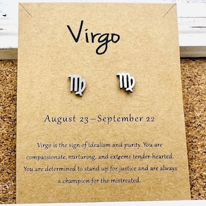 Virgo Zodiac Earrings, Horoscope Earrings, Astrology Earrings, Zodiac Earrings,Aries, Taurus, Gemini, Scorpio