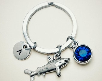 Shark Keyring, Shark Gift, Shark Jewelry, Shark Charm, Shark Key chain, Gift for her, Fish jewelry, Surfer, Ocean, Sea, Friends, Bff, Animal