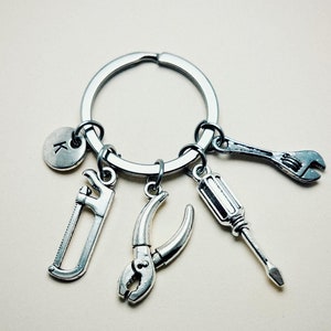 Work Tool Keychain, Screwdriver, Saw, Plier, Drill, Tool Keychain, Gift for Carpenter, Bricklayer, Electrician, Gift for Handyman,