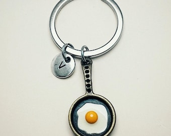 Fried Egg Keychain, Fried Egg Gift, Frying Pan, Food, Food Charm, Sunny Side Up, Egg Fry, Miniature Food, Frying Pan, Mom, Wife, Breakfast