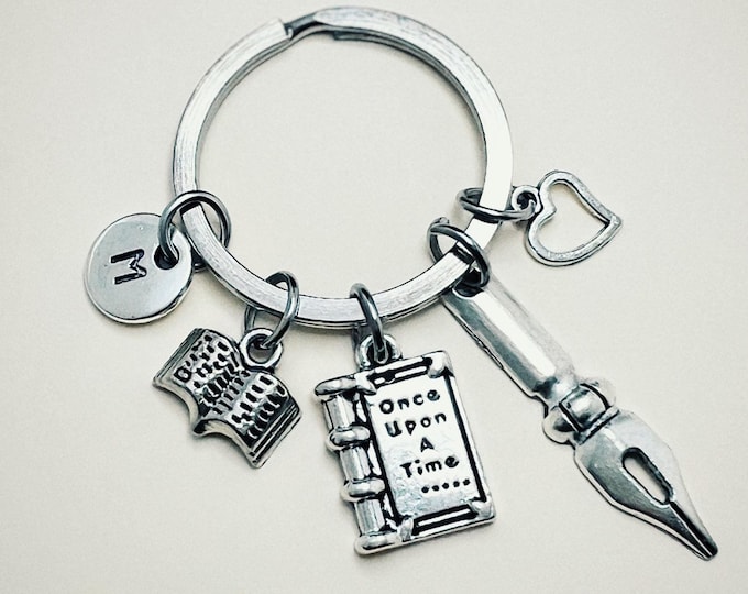 Reader Gift, Author Gift, Writer Gift, Reader Keychain, Author Keychain, Writer Keychain, Reading. Lover of the book,