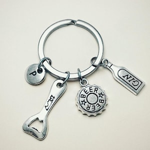 Cocktail Keychain Keyring, Pull, Cocktail Gift, Bartender Gift, Bartender Keychain, Drinking, Cocktail Lover Gift,