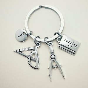 Math gift, math teacher gift, math student gift, math gift for her, engineer keychain, engineering student, math graduation