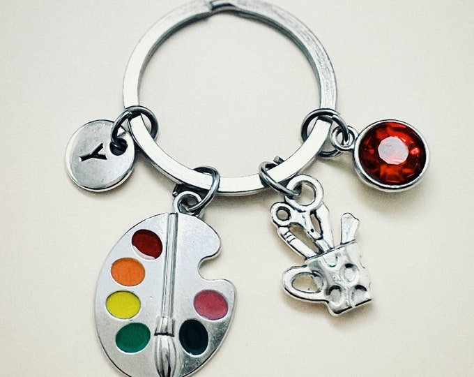 Art Teacher Gifts, Art Keychain, Gift for Art Teacher, Personalized Art gift, Art Student, Art Lover, Artist, Painter,