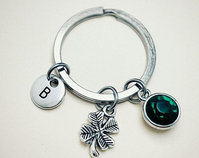 Irish Keychain, Irish Gift, Ireland, Irish Friend, Shamrock Keychain, Shamrock Gifts, Shamrock Jewelery, Lucky Clover, Four Leaf Clover