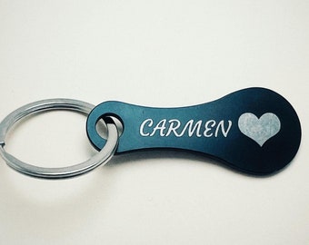 Llavero ficha de carro, ficha de carro personalizada, ficha de compras, moneda de carro, regalo personalizado con nombre