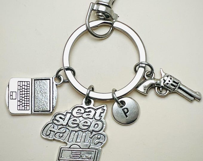 Computer Gamer Keychain, Gaming Gift, Gamer Gift, Boyfriend Gift, Girlfriend Gift, Shooting Game, Video Game, Computer Game, Games