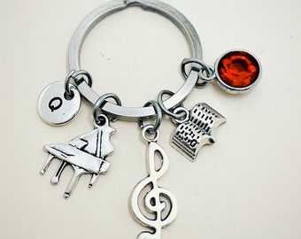 Piano Teacher Gift, Piano Teacher Keychain, Music Teacher Gift, Piano Jewelry, Piano Keychain, Piano Students, Grand Piano, Pianist, Music