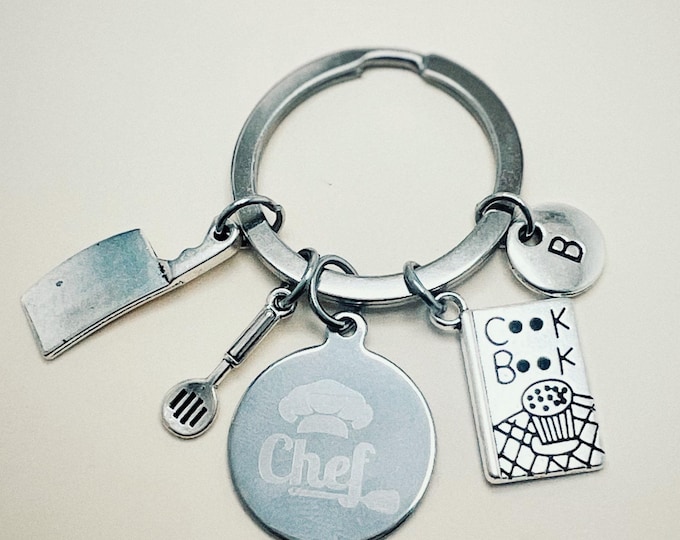 Chef Keychain, Cooking Student Gift, Chef Keychain, Chef Graduation, Pastry Chef Gifts, Kitchen Charm, Cooking Recipes