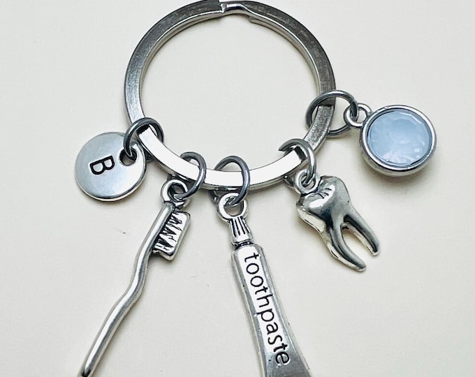 Dentist gift, Dentist graduation, Dentist keychain, Dental Nurse, Dental instruments, Tooth, Toothpaste, Tooth brush, Teething, hygienist