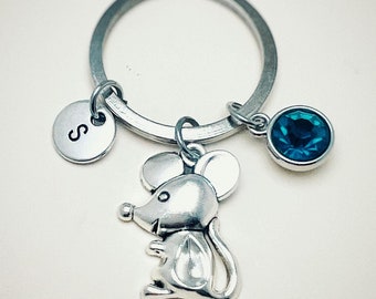 Mouse Keychain for Women, Mouse Charm Jewelry for Girls, Mouse Lover, Gift Idea, Mouse Keychain