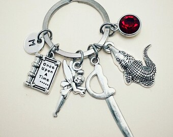 Peter Pan Keychain, Tinkerbell Keychain, Captain Hook, Neverland, Second Star to the Right, Happy Thoughts, Fantasy, Gift for Her