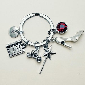 Cinderella keychain, slipper, fairy godmother, princess, once upon a time, pumpkin, fairytale, magic wand, midnight