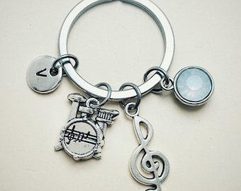 Drummer Gift, Gift for drummer, Drum keychain, Drum keychain, Drum gift, Drum player gift, Band member gift, Music, Drum charm, Heavy metal