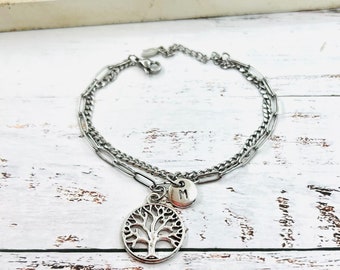 Tree of Life Bracelet, Tree of Life Jewelry, Tree Gifts, Personalized Jewelry, for Her, Family Tree, Initial Bracelet, Wedding, Personalized
