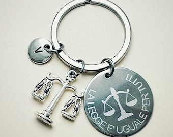 Law student gift, justice keychain, the law is the same for everyone, Law Graduate, Libra, Lawyer Gift, Lawyer,