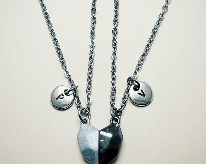 Magnetic heart necklace, couple necklace, magnetic couple necklace, heart necklace, lover necklace, friendship necklace