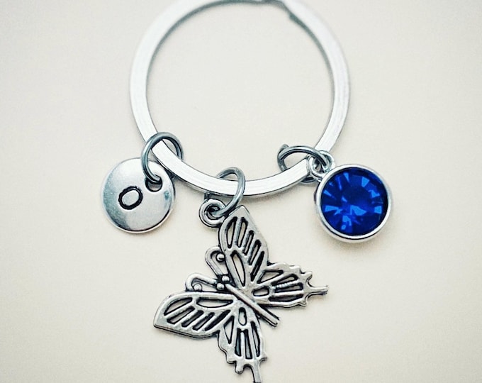 Butterfly keychain, butterfly gift, gifts, personalized keychains, animal gifts, small gift, butterfly charm keychain