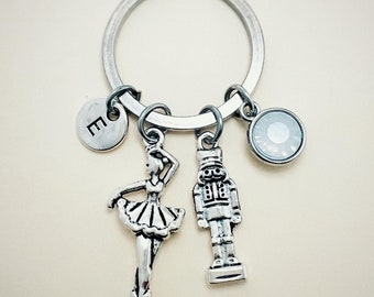 Nutcracker Keychain, Toy Soldier Key Chain, Ballerina Keyring, Gift for Christmas Musical present, Daughter High School Elementary Junior