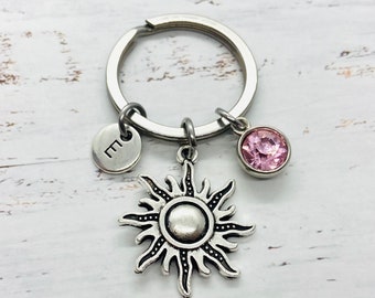 Sun Keychain, Sun Keyring, Sun Key Ring, Sun Key Chain, Sun Gift, Sun Charm, Sun Charm gift, Sun Jewelry, Sun Gifts for her, Beach, Summer