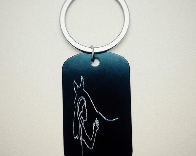 Line Art Personalized Horse Keychain, Horse Riding Keychain, Horse Lovers Engraved Keychain, Equestrian Gift