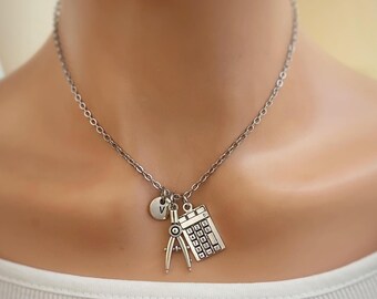 Engineer gifts, Engineer Necklace, Math Teacher Gift, Mathematics, Maths Teacher. Maths Student, Engineering Gifts, Friend, Architect Gift,
