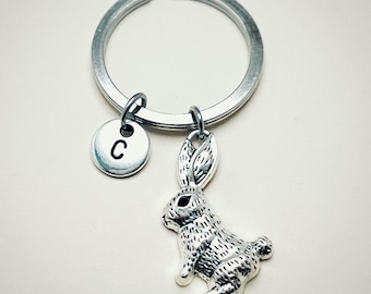 Rabbit Keychain, Personalized Rabbit Keychain, Rabbit Pendant Accessories, Bunny Charm Accessory, Rabbit Gift, Gift for Rabbit Lover