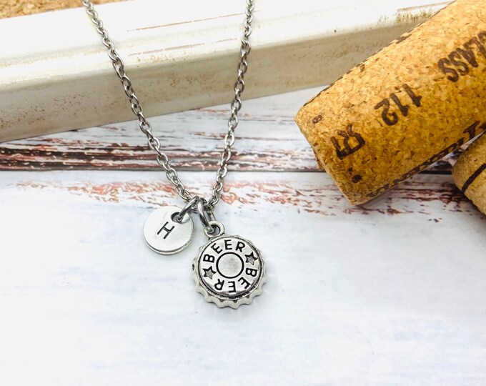 Beer Necklace, Beer Jewelry, Beer gift for him , Beer Lover Gift, Alcohol Necklace, Beer Drinker gifts, Necklace mens,Birthday gift for him
