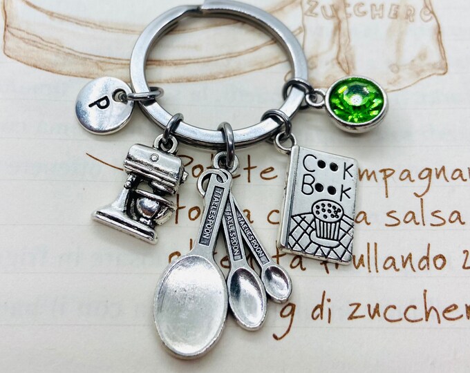 Baking Gifts, Cooking Gifts, Baking Keyring, Baking Keychain, Chef Gifts, Chef Keyrings, Baker Gift, Baker Birthday, Cupcake,Cooking,Muffin