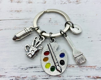 Painter gift, painter keychain, painter keychain, gift for painter, painting class, art teacher, art student, art degree, art class, artist