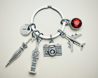 Flight attendant gifts, Big Ben Gift, London Gift, Travel gifts, Cabin crew Keychain, Air hostess gift, Travel keyring, Plane, Passport