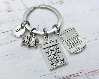 Accounting Keychain, Calculator Keychain, Secretary Gift, Receptionist Gift, Retirement Secretary, Receptionist Keychain, Register