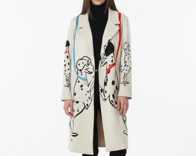 101 Dalmatians print blazer jacket made in Italy, gift for her, women's jacket, gifts for girls