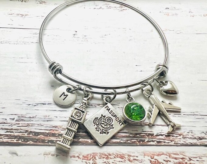 Flight Attendant Gifts, Big Ben Bracelet, London Gift, Travel Gifts, Cabin Crew Bracelet, Air Hostess Gift, Travel Keepsake, Airplane,