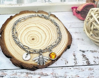 Femmes de bracelet d'abeille, cadeaux d'abeille pour elle, bracelet d'abeille, bijoux d'abeille, pendentif d'abeille, cadeaux d'abeille pour elle, cadeau de charme d'abeille pour elle