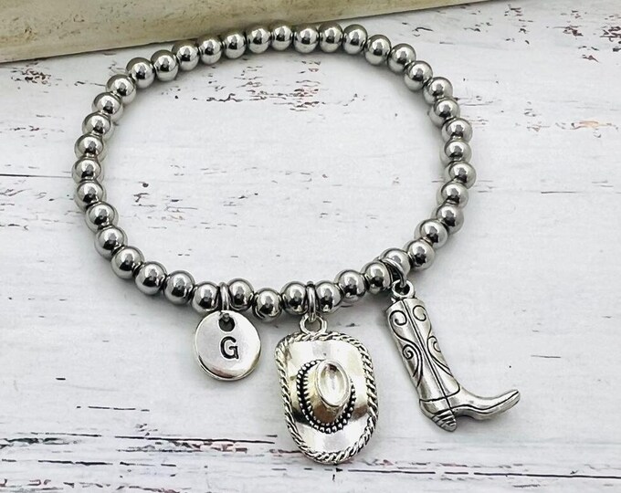 personalised, women, Cowgirl, cowgirl bracelet, western jewelry, western bracelet, Cowboy bracelet, cowgirl jewelry, cowgirl boots,