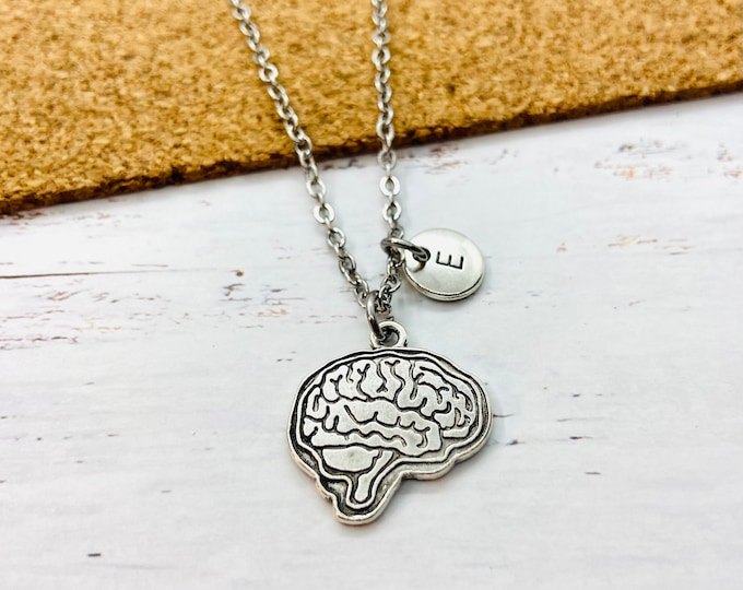 Brain necklace in, anatomical medical jewelry, gift for doctors, anatomy, personalized necklaces, brain pendant, human,