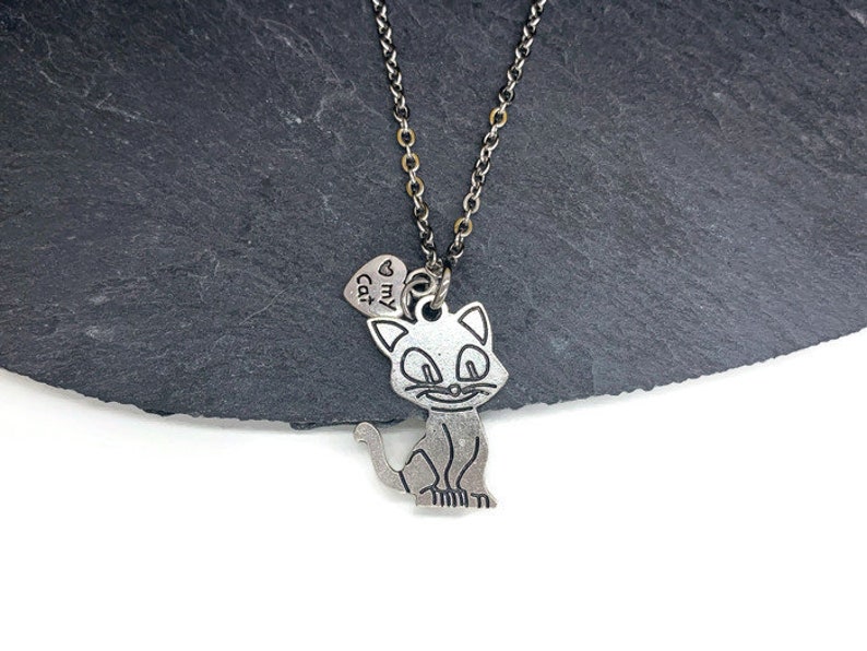 gift girl cat pendant love for cats gift idea cat jewelry Cat necklace accessories Love my cat