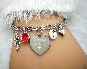 Little prince bracelet, little prince gift, the essential is invisible to the eye, personalized bracelet, engraved gift