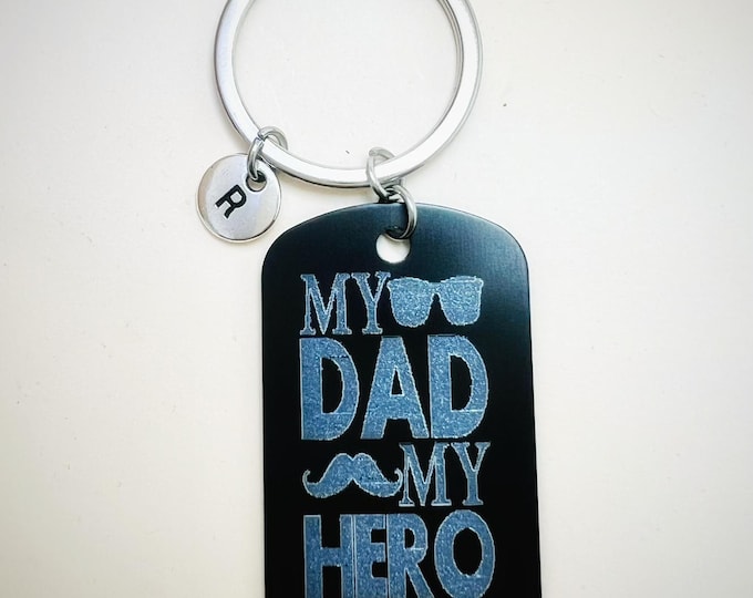 Father's Day Keychain, Gift for Dad, Dad My Hero, Gift for Fathers, Keychains for Dad, Dad and Son, Gift from Son,