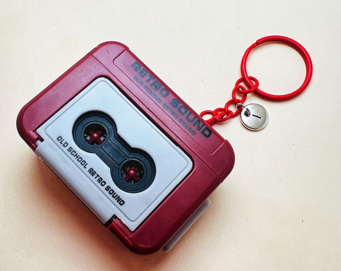 Mini Retro Cassette Recorder Keychain, Voice Recording Gift, Recordable Keychain, Music Keychain