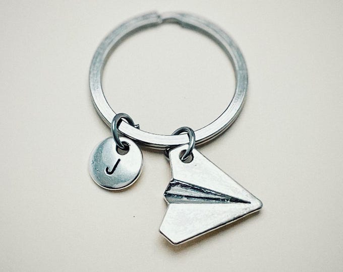 Paper Plane Keychain, Paper plane Keyring, Paper Plane gift, Quirky Gift, Unique Gifts, Origami Keychain, Plane, Travel, Flight Attendant