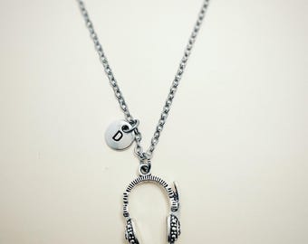 Headphones Necklace, Headphone Gift, Jewelry Headphones,  Music Gift, Sound Technician Gift, BFF Best Friend, Charm Necklace